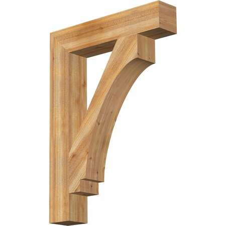 Ekena Millwork Imperial Block Rough Sawn Bracket, Western Red Cedar, 6"W x 32"D x 44"H BKT06X32X44IMP05RWR